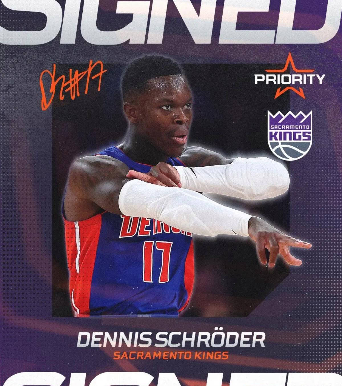 丹尼斯施罗德正式签约萨克拉门托国王，合同总价值4500万美元